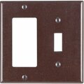Leviton Decora 2-Gang Thermoset Single Toggle/Rocker Wall Plate, Brown 002-80405-000